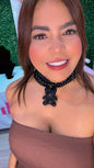 Collar Elegante Negro Oso