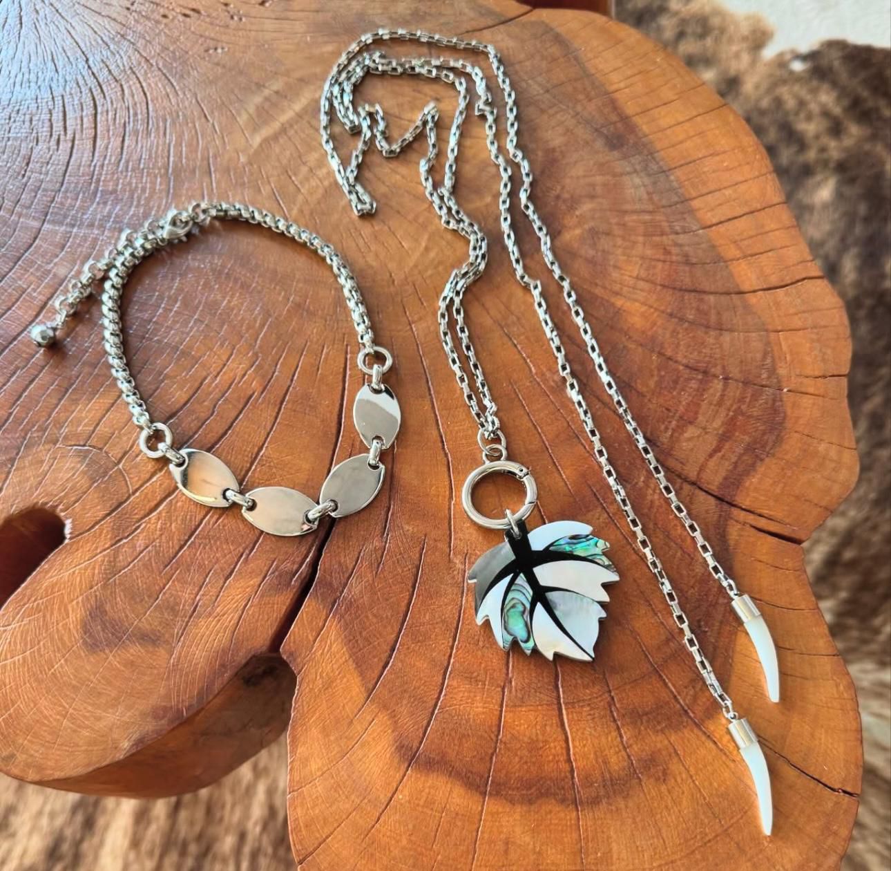 Set 2 Collares Elegante Plateado