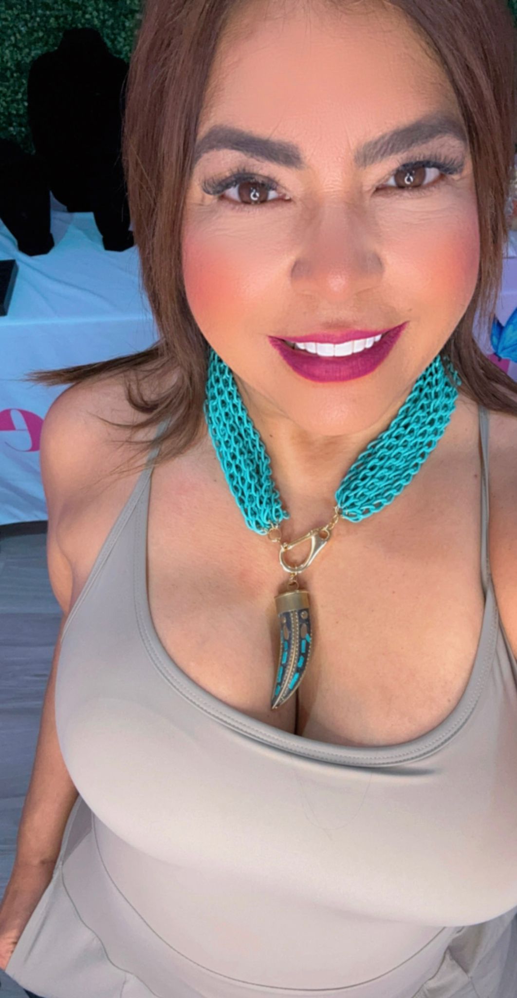 Collar Elegante Turquesa Brillo