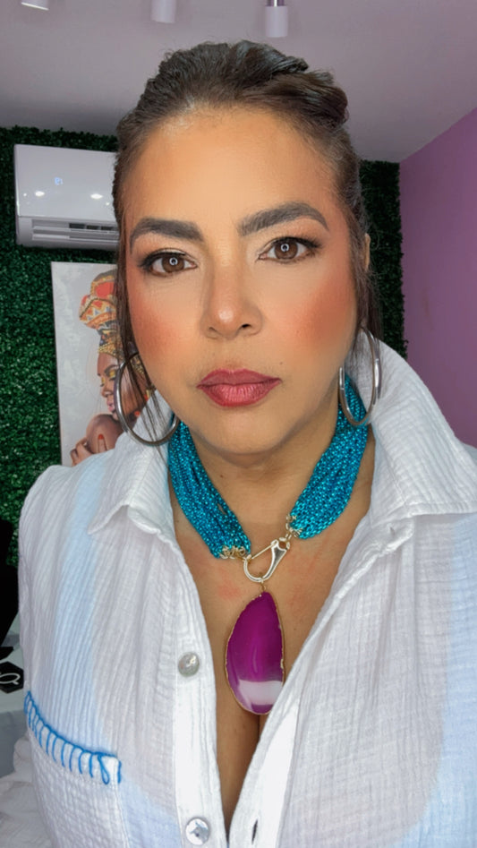 Conjunto ágata fushia