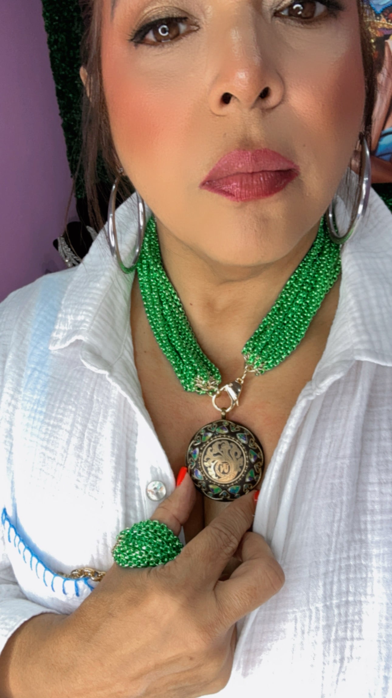 Conjunto de mosaico color verde.