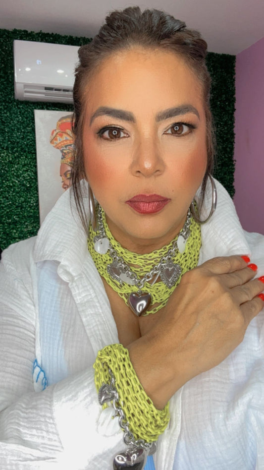 Set Elegante Verde Neón