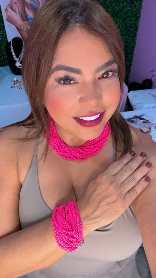Set Elegante Rosado Vibrante