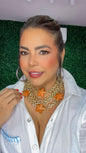 Collar Elegante Naranja Estrella Dorado