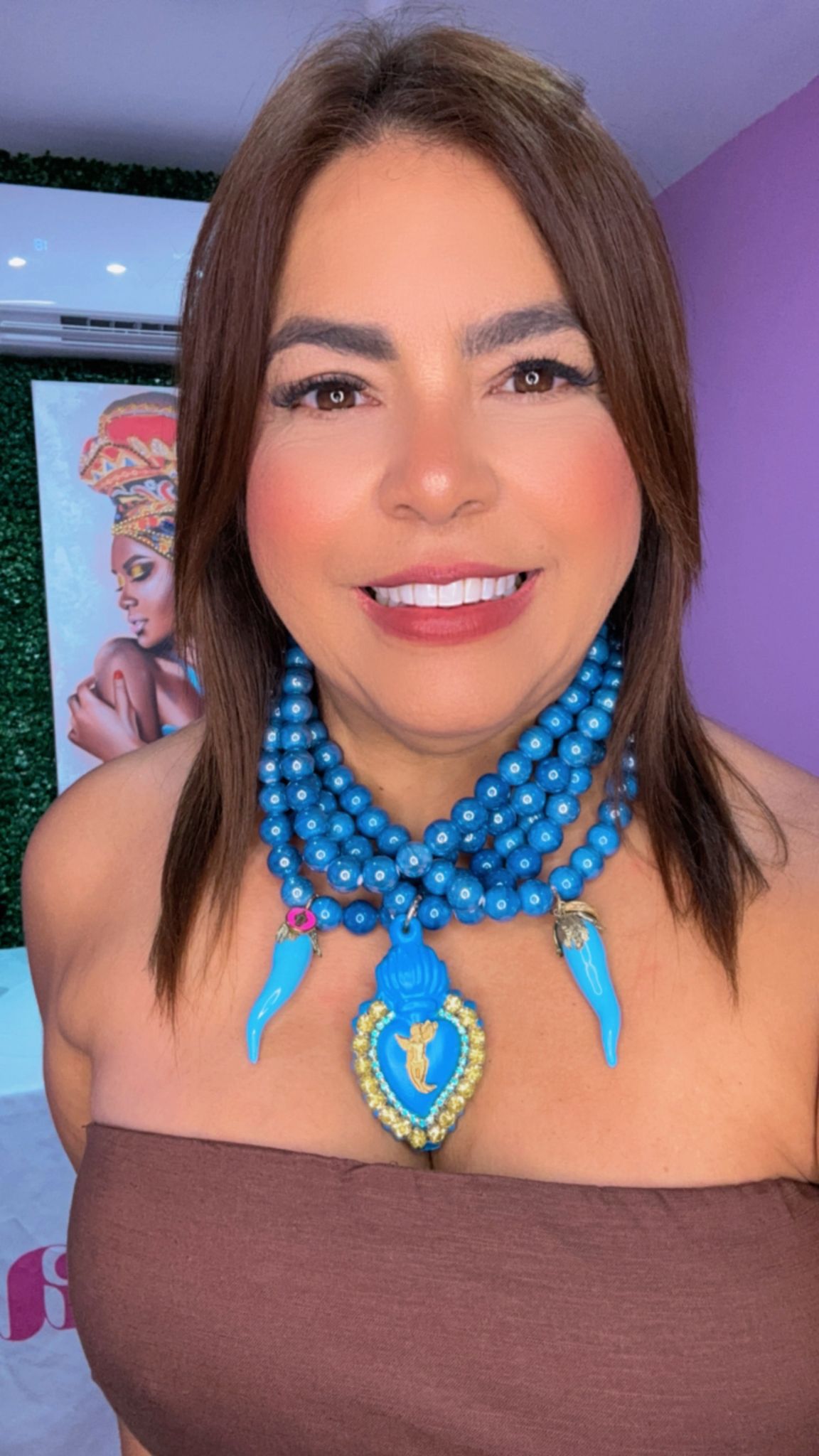 Set Elegante Azul Turquesa Perlas