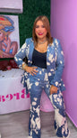 Set Ropa Floral Azul Elegante
